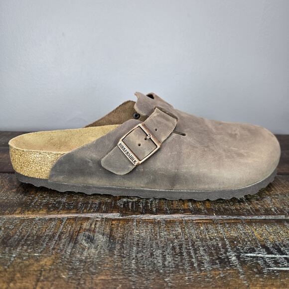 NEW Birkenstock Boston Mens Size 10 EU 43 Regular Clog Shoes Brown Leather Soft - Picture 5 of 11